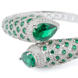 Florence Silver Plated Green Womens Kada