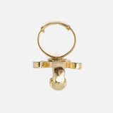 Saadgi Gold Plated Womens Kundan, Polki Ring