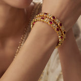Saadgi Gold Plated Pink Womens Kundan, Polki Pair of Bangles