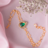 Gold Plated Green Womens Beaded Bracelet