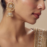 Saadgi Gold Plated Womens Kundan, Polki Pair of Dangler Earrings (Freesize)
