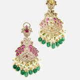 Lotus Polki Jhumka Earrings
