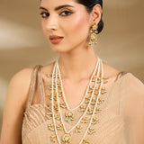 Pearl Polki Long Necklace Set