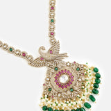 Moissanite Polki Peacock Necklace Set