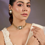 Emerald Polki Mesh Choker Set