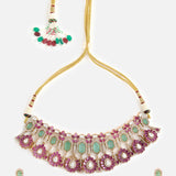 Moissanite Polki Emerald Choker Set