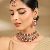 Moissanite Polki Emerald Choker Set