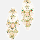 Peach Quartz Polki Earrings