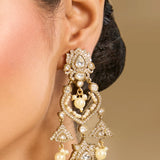 Lotus Polki Drop Earrings