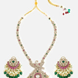 Moissanite Polki Peacock Necklace Set