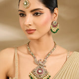 Moissanite Polki Peacock Necklace Set
