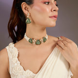 Green Polki Choker Set