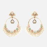 Pearl Chandbali Polki Earrings