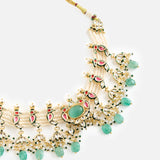 Emerald Bead Polki Choker Set