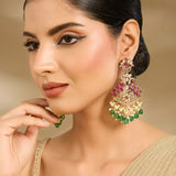 Lotus Polki Jhumka Earrings