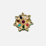 Navratna Polki Floral Ring